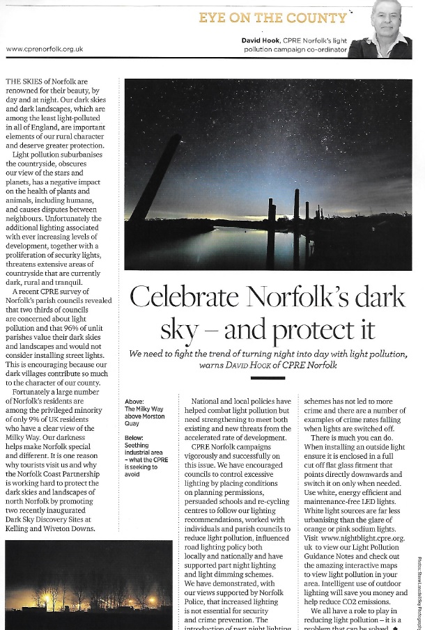 Norfolk Magazine Light Pollution article