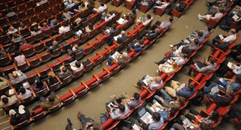 Conference in an auditorium