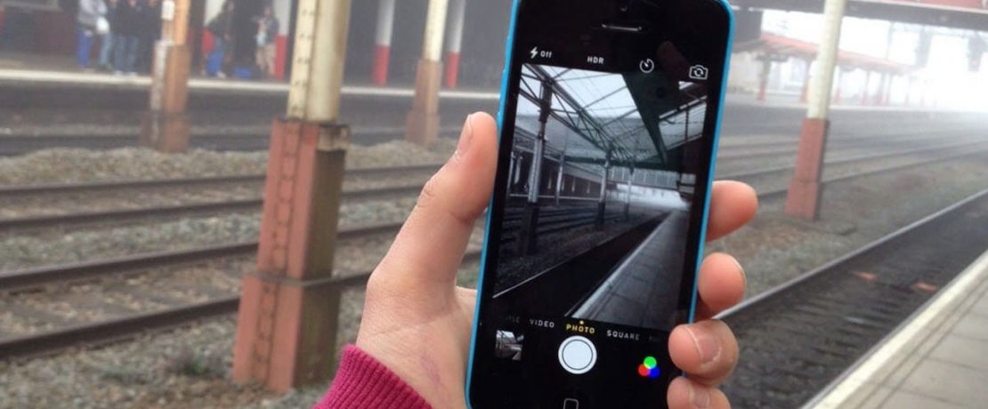 Rail tracks at a local train station
