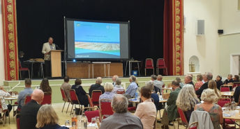 Tim O'Riordan presents to the audience at the CPRE Norfolk Awards 2021