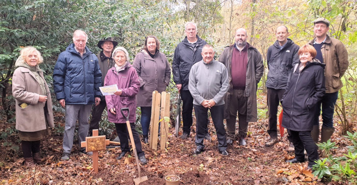 CPRE Norfolk representatives around the memorial tree