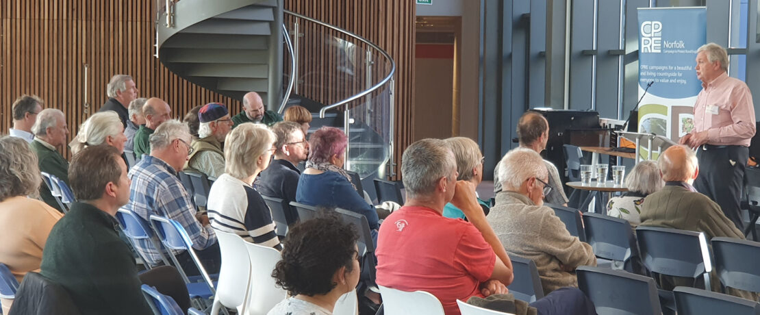 George Ridgway, CPRE Norfolk Treasurer, presents the 2022 accounts to the AGM