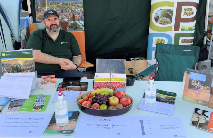 CPRE Norfolk's Secretary, Ian Francis, manning the stall at the Big Green Week event.