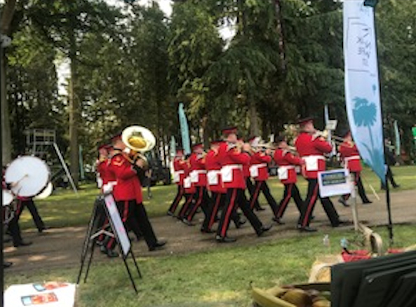 The band passing our stand