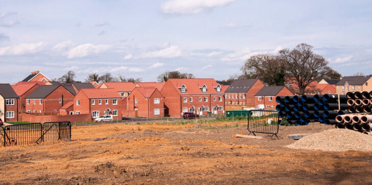 A new housing development being built.