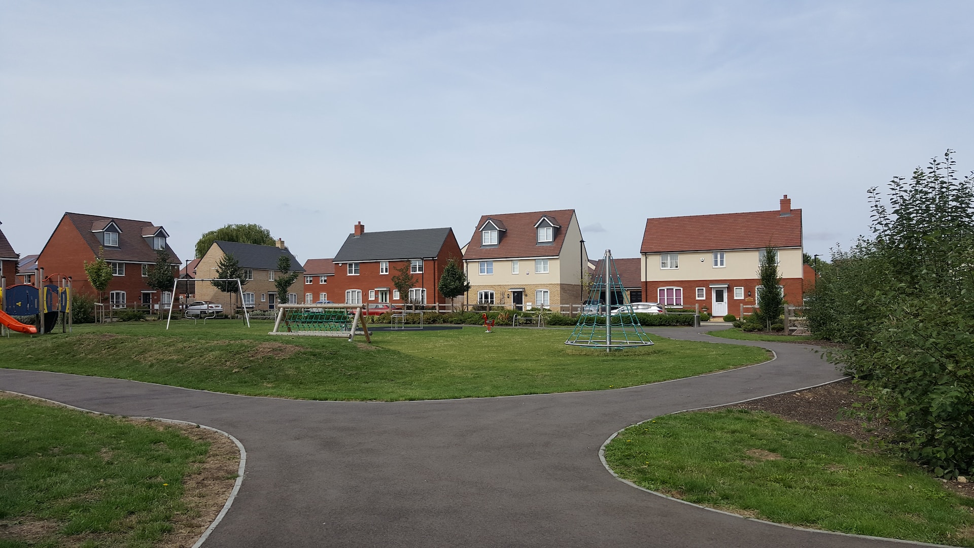 A new housing estate built on a greenfield site.