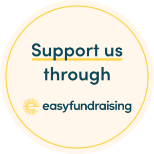 A sticker saying 'Support us through easyfundraising'