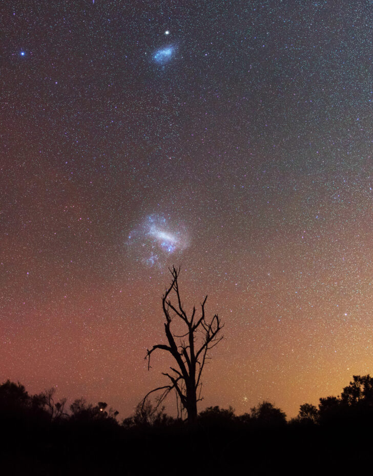 Large & Small Magellanic Clouds at Lake Ninan in Western Australia