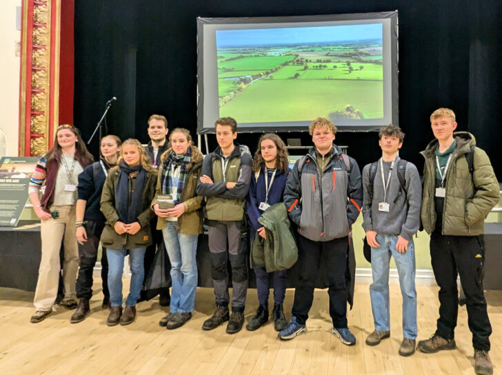A large group of Easton College Countryside & Environmental Conservation students, who attended the exhibition.