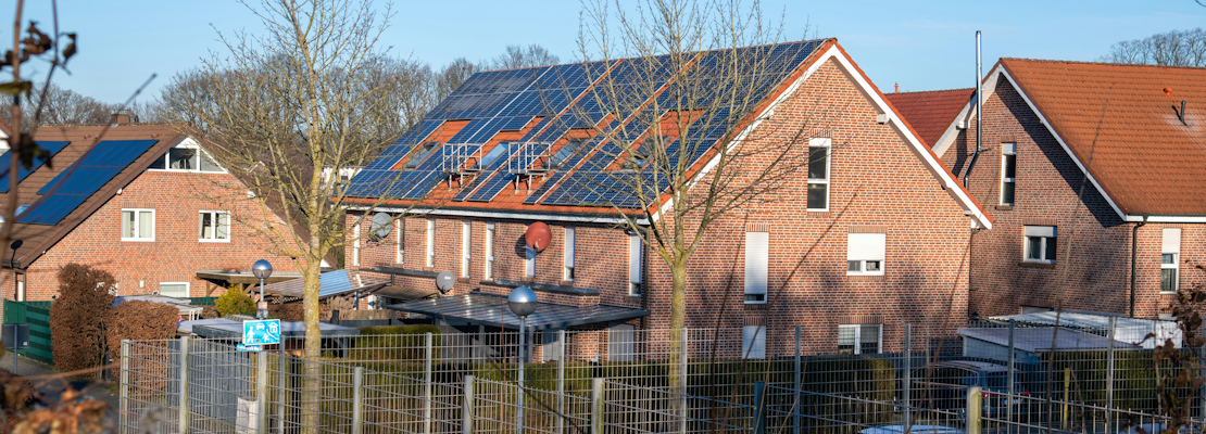 Solar panels on new build houses
