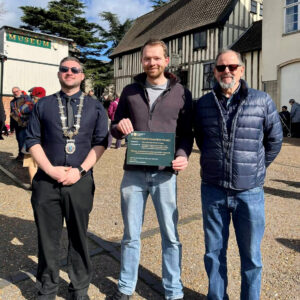 Members of the Diss Woodland Project Group with their Countryside Champion Award certificate from CPRE Norfolk
