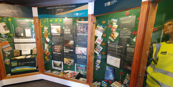 Part of CPRE Norfolk's centenary exhibition display at the Diss Museum