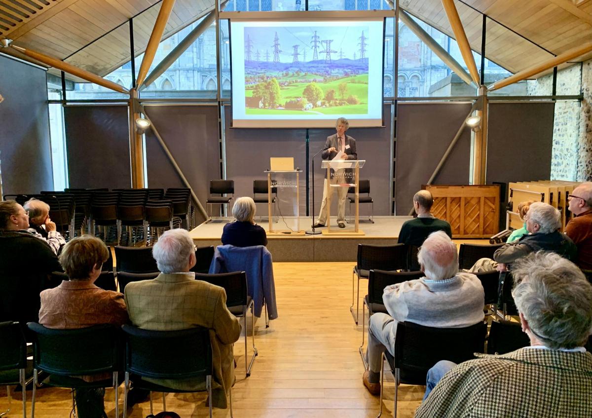 Sir Nicholas Bacon delivering the Annual lecture after CPRE Norfolk's AGM 2026