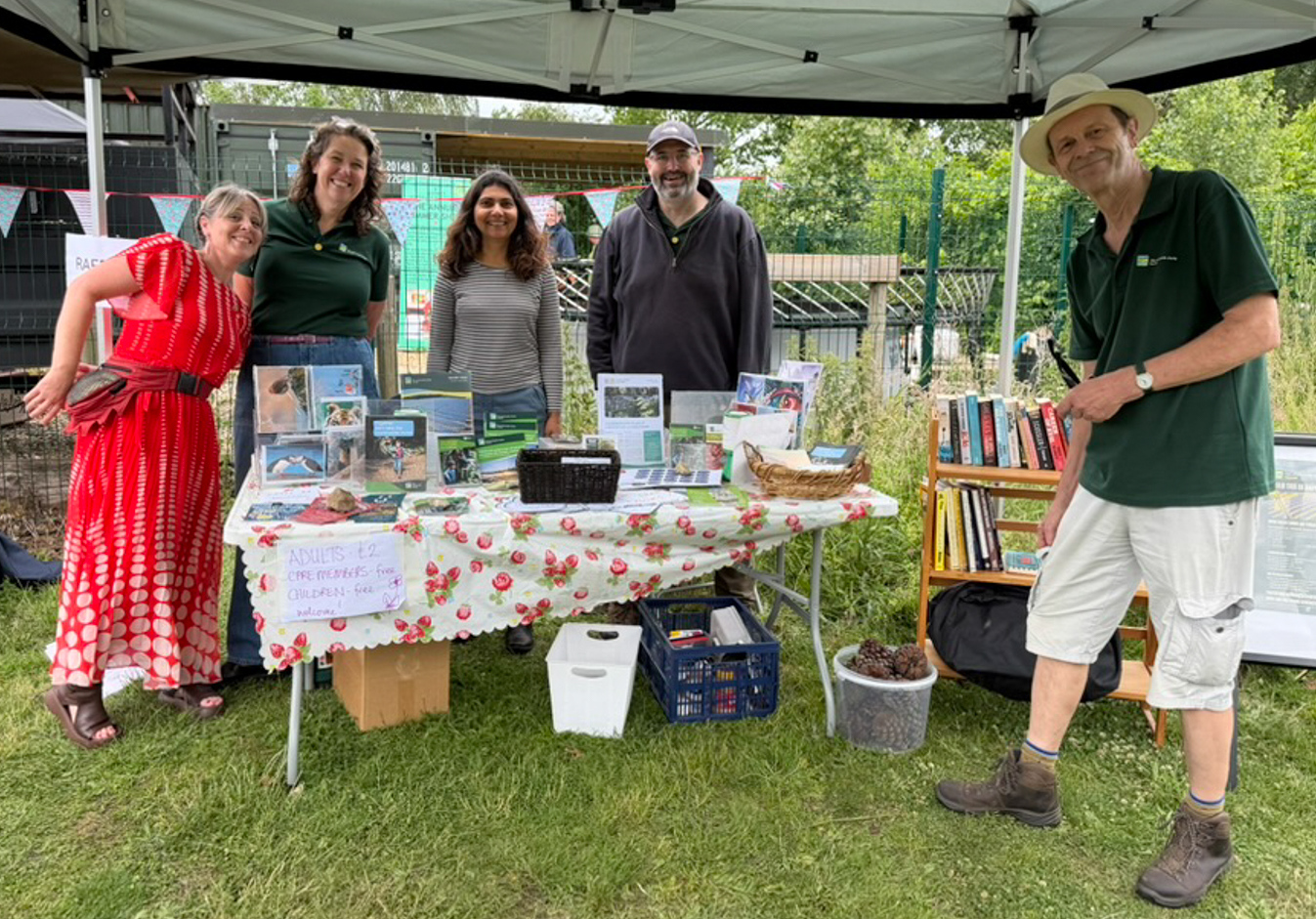 CPRE Norfolk volunteers and staff around their stall at Martha's Meadow