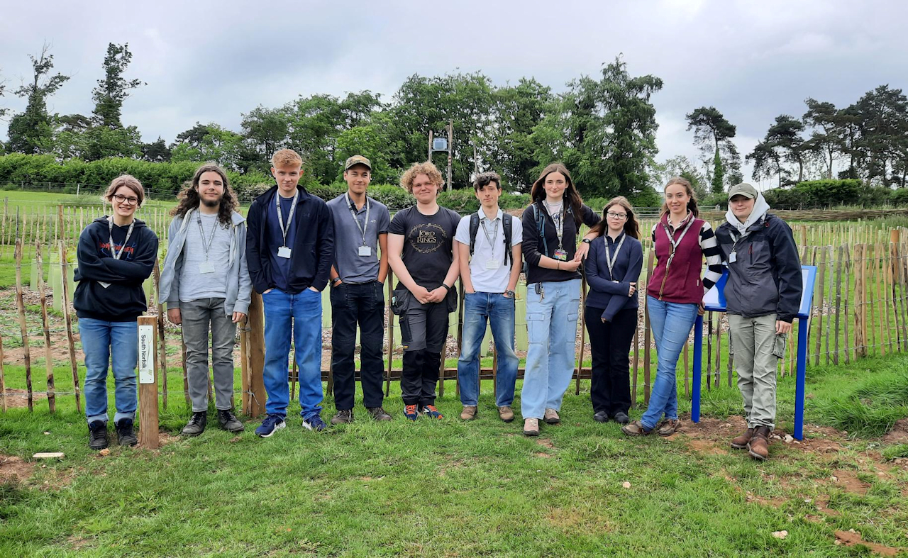 Students participating in Easton College's winning Miyawaki Mini Forest project.