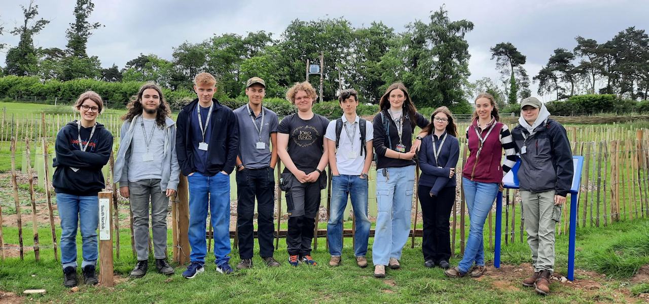 Students participating in Easton College's winning Miyawaki Mini Forest project.