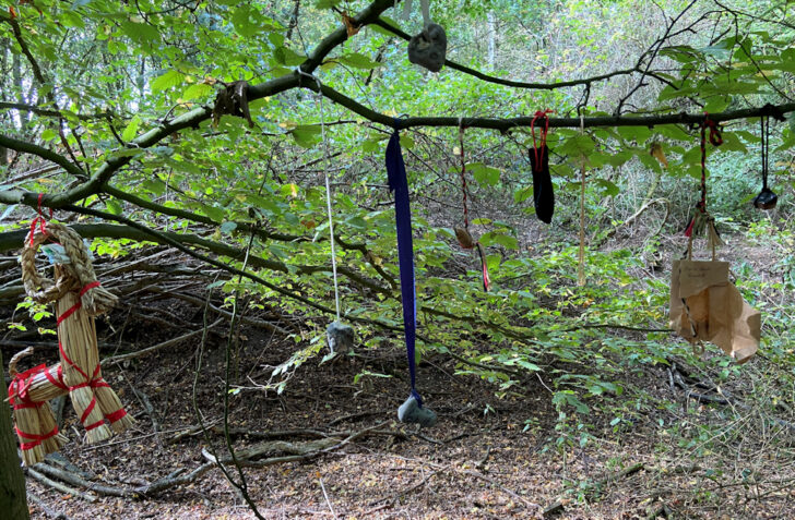 Offerings left around the Devil’s Stone of Lyng